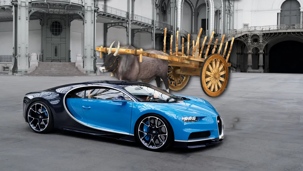 300th Article Special! Bugatti Chiron VS An Oxcart: Battle of the Brutes